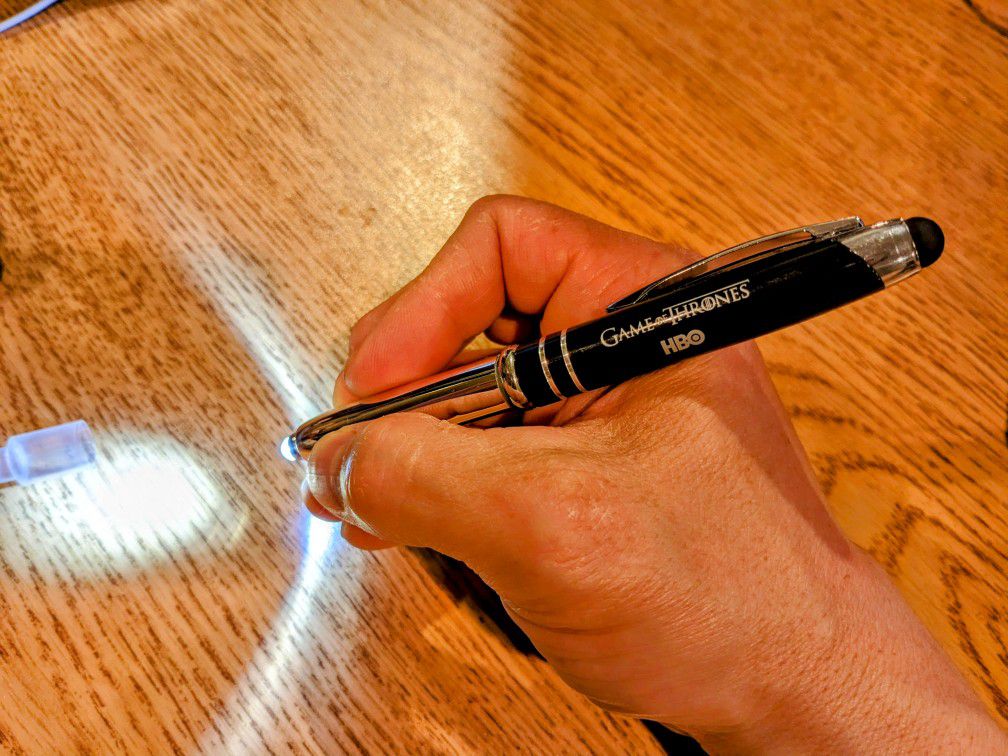 HBO Game of Thrones Logo Branded GOT Pen LED Torch Light/Stylus Gift Swag EUC