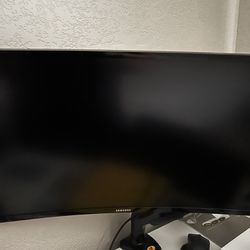 24’ Curved Computer Monitor With Clamp
