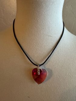 Vintage Swarovski red heart crystal