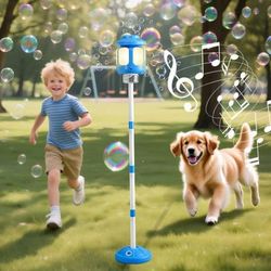 new Bubble Machine for Kids Bubble Blower Maker with Lights and Music Automatic Bubble Stand Machine for Parties Birthday Wedding Toddlers Kid Summer 
