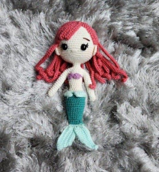 New Crochet Doll Ariel Princess 11 Inches Toy Gift