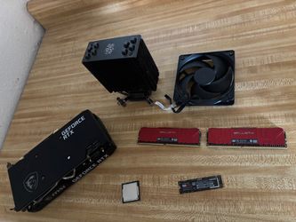 PC PARTS, COMPUTER PARTS (BUNDLE) MSI OC RTX 3060TI, INTEL I7-10700, DDR4 16GB MEMORY, SAMSUNG 980 PRO 1 TB, COOLER MASTER CPU COOLER W FAN LGA 1200