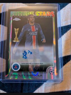 Bradley Barcola Topps Chrome Future Stars Auto Card