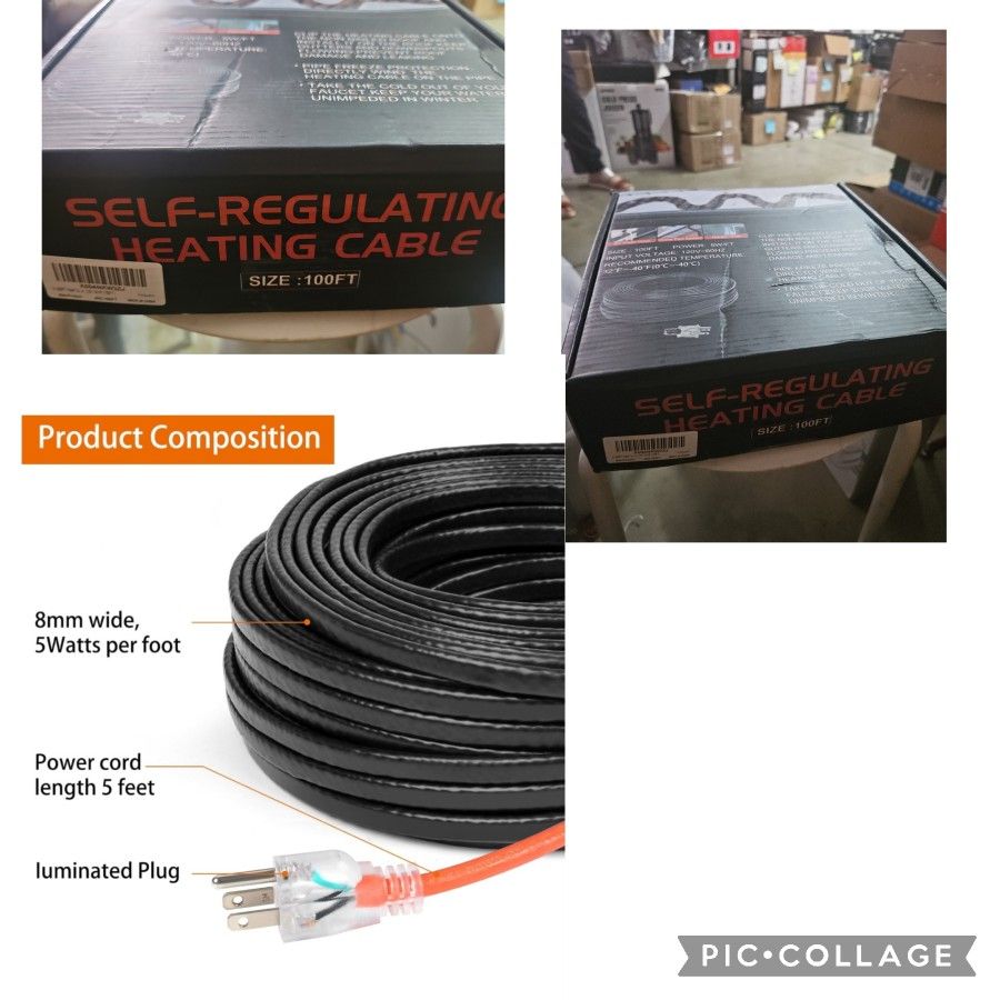 100FT(3~200F) Heat Tape for Water Pipes, -40°F