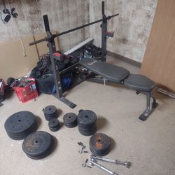 Weight Bench And Plates