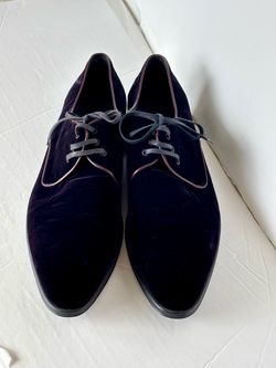 SALVATORE FERRAGAMO , Men’s Velvet Derby shoes in Deep Purple ; SIZE 11