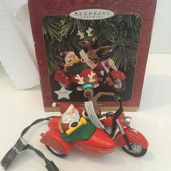 Hallmark  Vintage Christmas Biker Ornament