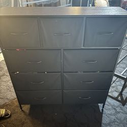 black dresser with 9 drawers 
