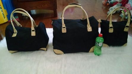 3 NEW black travel bags set