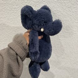 Jellycat Bashful Navy Blue Elephant Plush 12”
