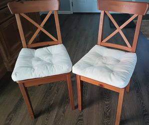 IKEA WOODEN CHAIRS /PAIR