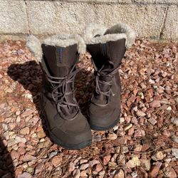 Columbia Ice Maiden II Women’s Size 10 Waterproof Winter Snow Boots Brown Faux Fur