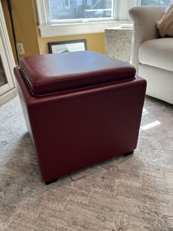 Ottoman,  Red,  Pick Up Only