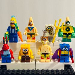 SpongeBob Bikini Bottom Crew 8pc Minifigure Set LEGO Compatible