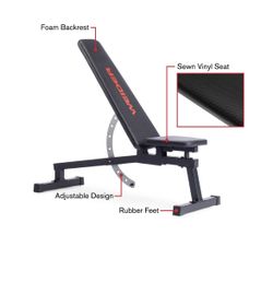 Adjustable bench with popular 14 positions, 410 lbs. Weight Limit