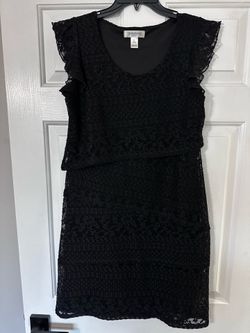 Motherhood maternity and nursing black lace dress