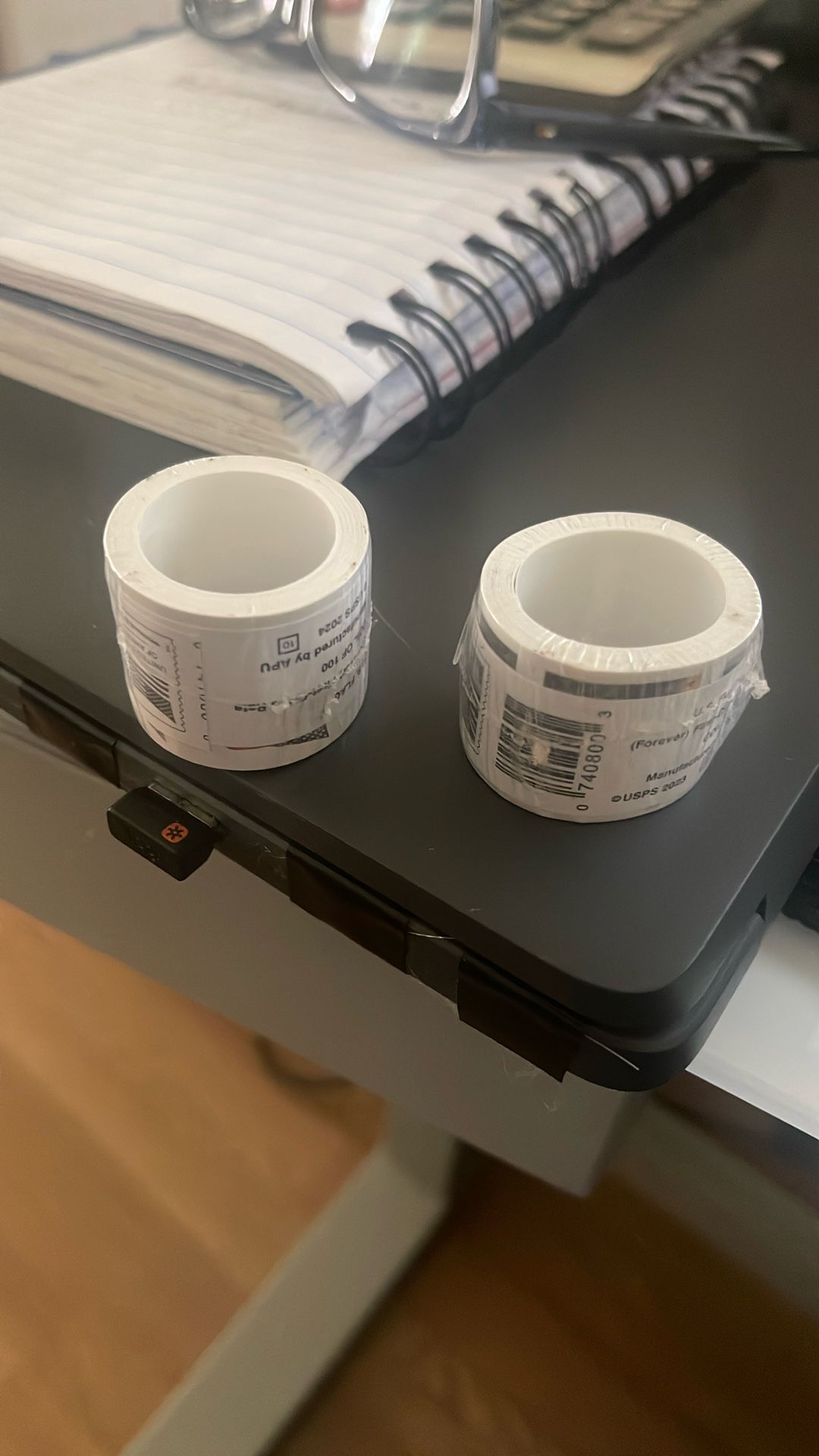 2 rolls of 100 stamps