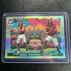 Jayden Daniels Rookie Terry Mclaurin Donruss Optic Downtown Duo