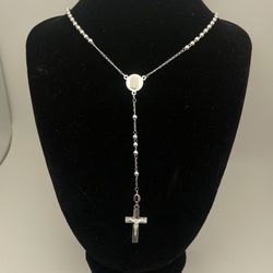 Solid 925 Silver Virgin Mary Rosary