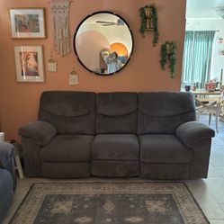 Gray Reclining Sofa