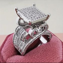 Beautiful Glamorous Promise Wedding Lab Created Cubic Zirconia Gemstones  Size 6