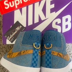 Nike Supreme Blazer Zoom SB Denim Snakeskin Sz9 Jordan Bred 1 Banned Lost And Found A Ma Maniere Dunk Sb Jordan 11 Travis Scott Cactus Jack 6 Retro 4 