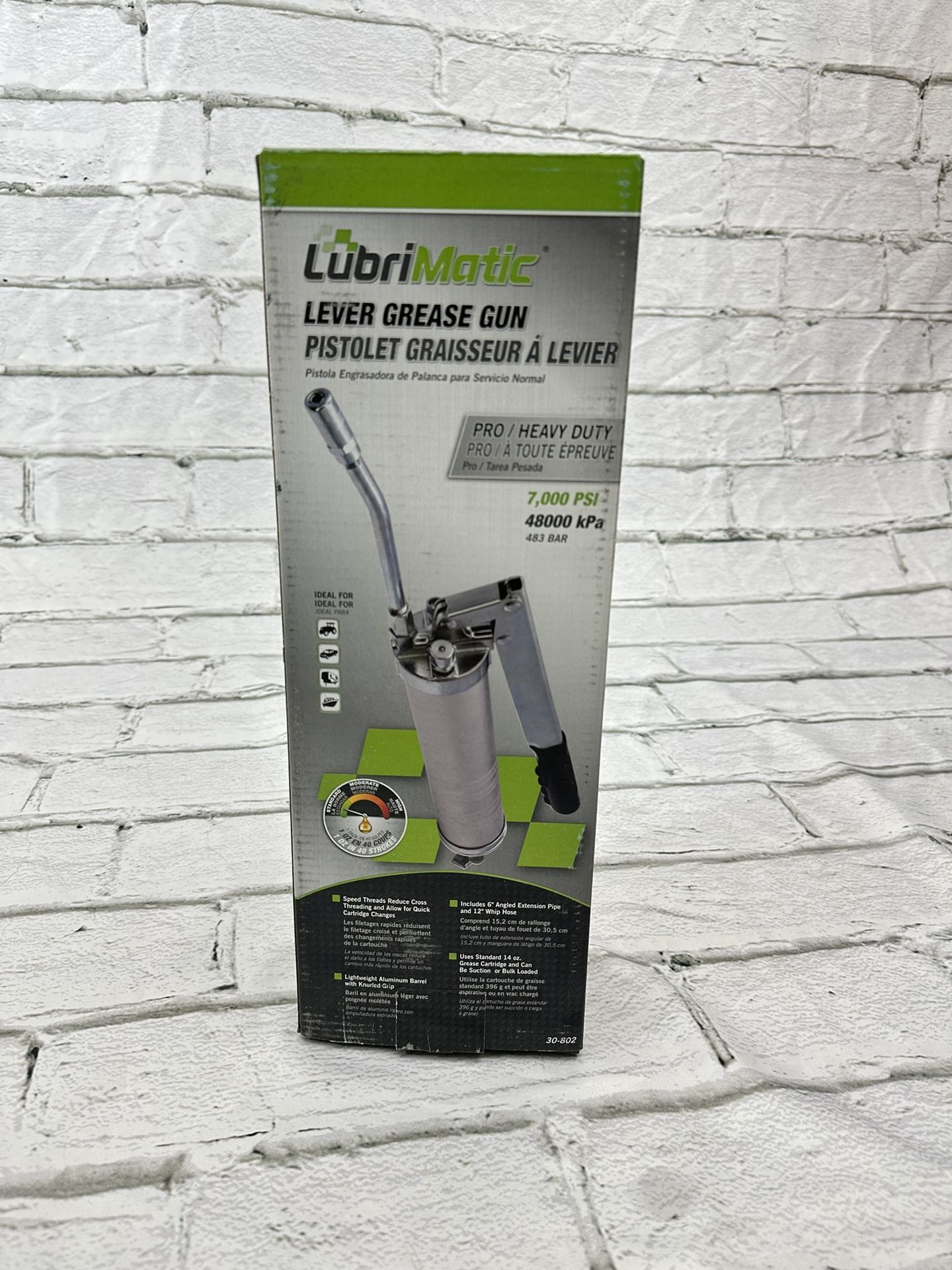 Lever Grease Gun Lubrimatic Pro Heavy Duty Lightweight Aluminum 7000 PSI. 