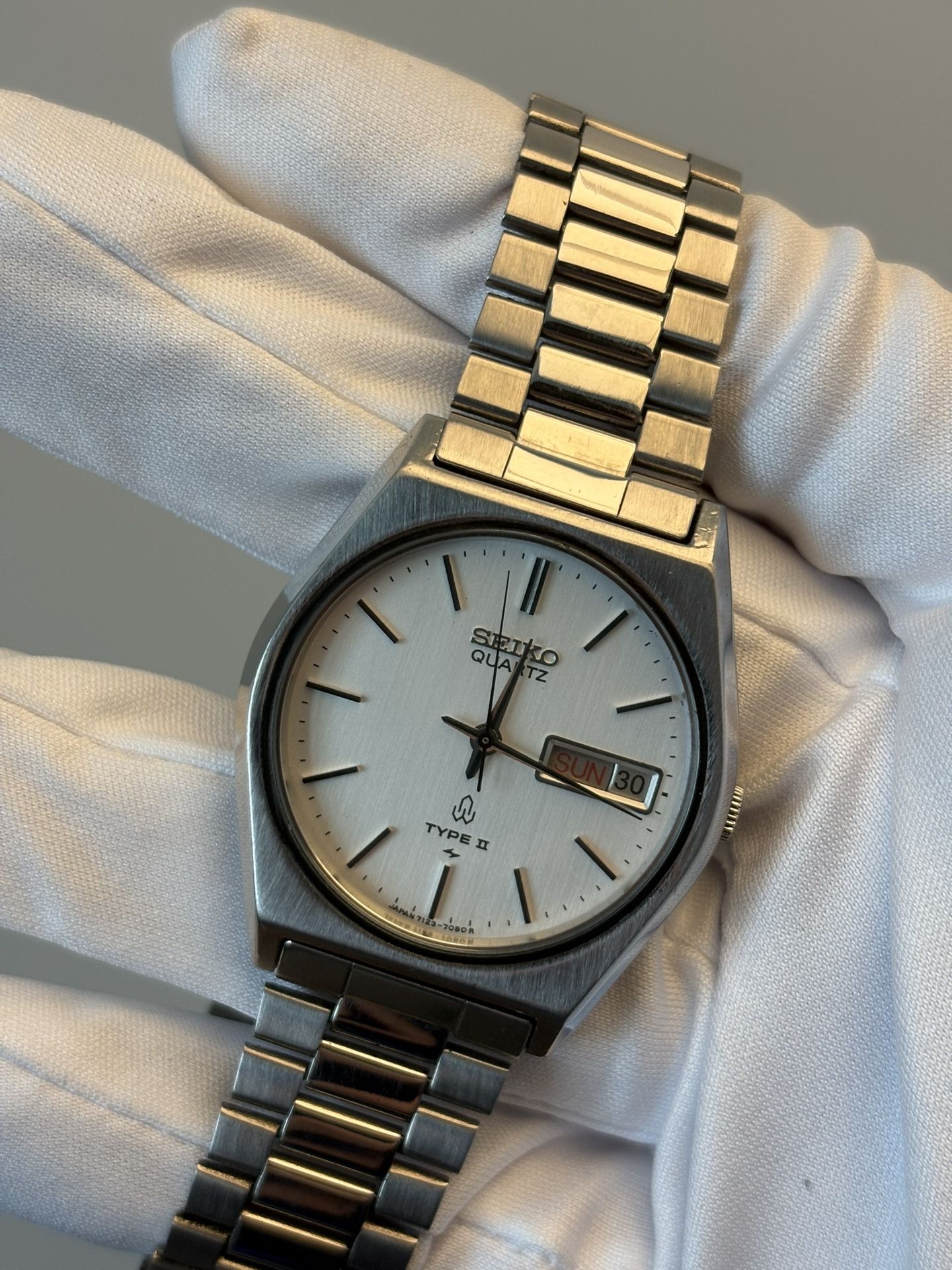 Seiko Quartz Type 2 Silver Dial Watch