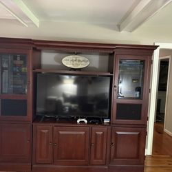 Solid Wood Entertainment Center - Excellent Condition