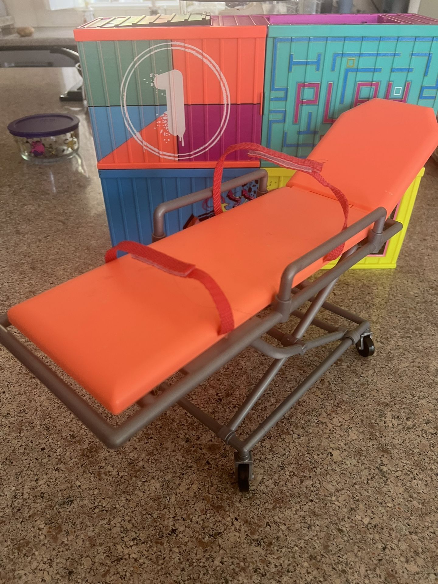 Our generation doll adjustable hospital bed / AMBULANCE STRETCHER - 16 INCH COLLAPSIBLE - LIKE NEW