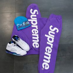 Supreme Sweatsuit Purple/white 