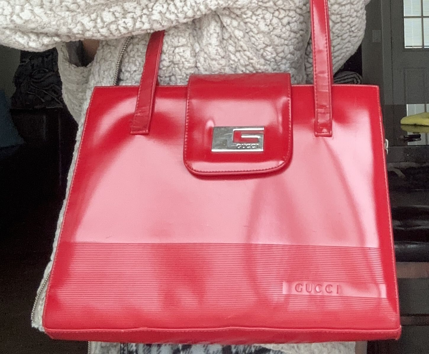 Vintage Red Gucci Shoulder Bag 