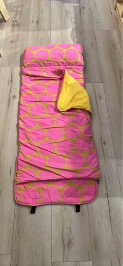 Pink polka dot sleeping bag