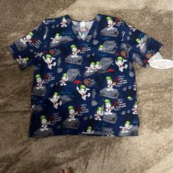 Tooniforms Nurse Men Scrubs Top V-Neck, Jiminy Cricket Size XL