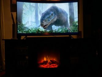 TV stand with cozy Fireplace + Space Heater
