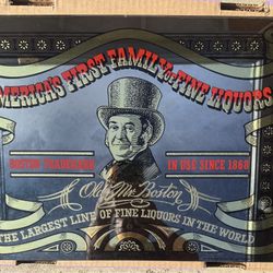 Vintage Old Mr Boston Beer Mirror/ Sign
