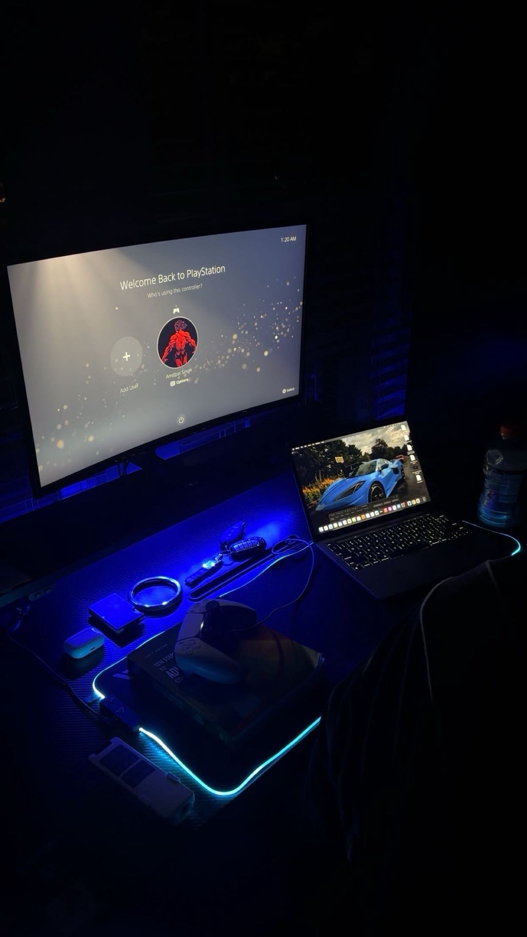 Gaming RBG Desk And Gaming RGB Mousepad