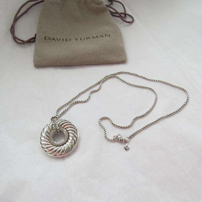 DAVID YURMAN Diamond Sculpted Cable Disc Pendant Necklace