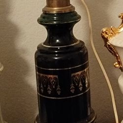 Vintage 22k Gold Table Lamp Ceramic 