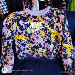 NWOT Nike Long Sleeve Multi Color Crop Top Size XL 