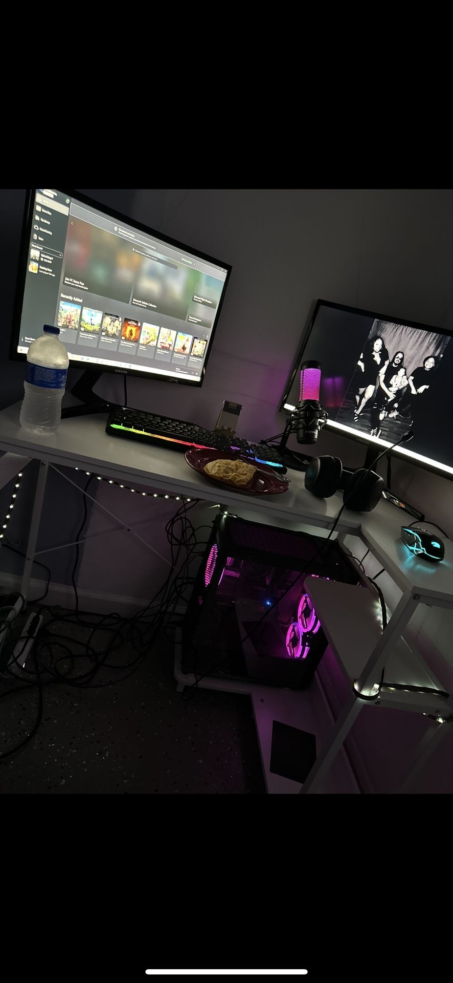 Casaottima L Shaped Computer Desk, 40 Inch Small Corner Desk with Storage Shelves & PC Stand, Reversible Gaming Desk for Bedroom, Modern Writing Study