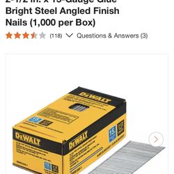 2-1/2 in. x 15-Gauge Angled Glue Collated Finish Nails (1,000 per Box) three Boxes, A Total Of 3000 Nails