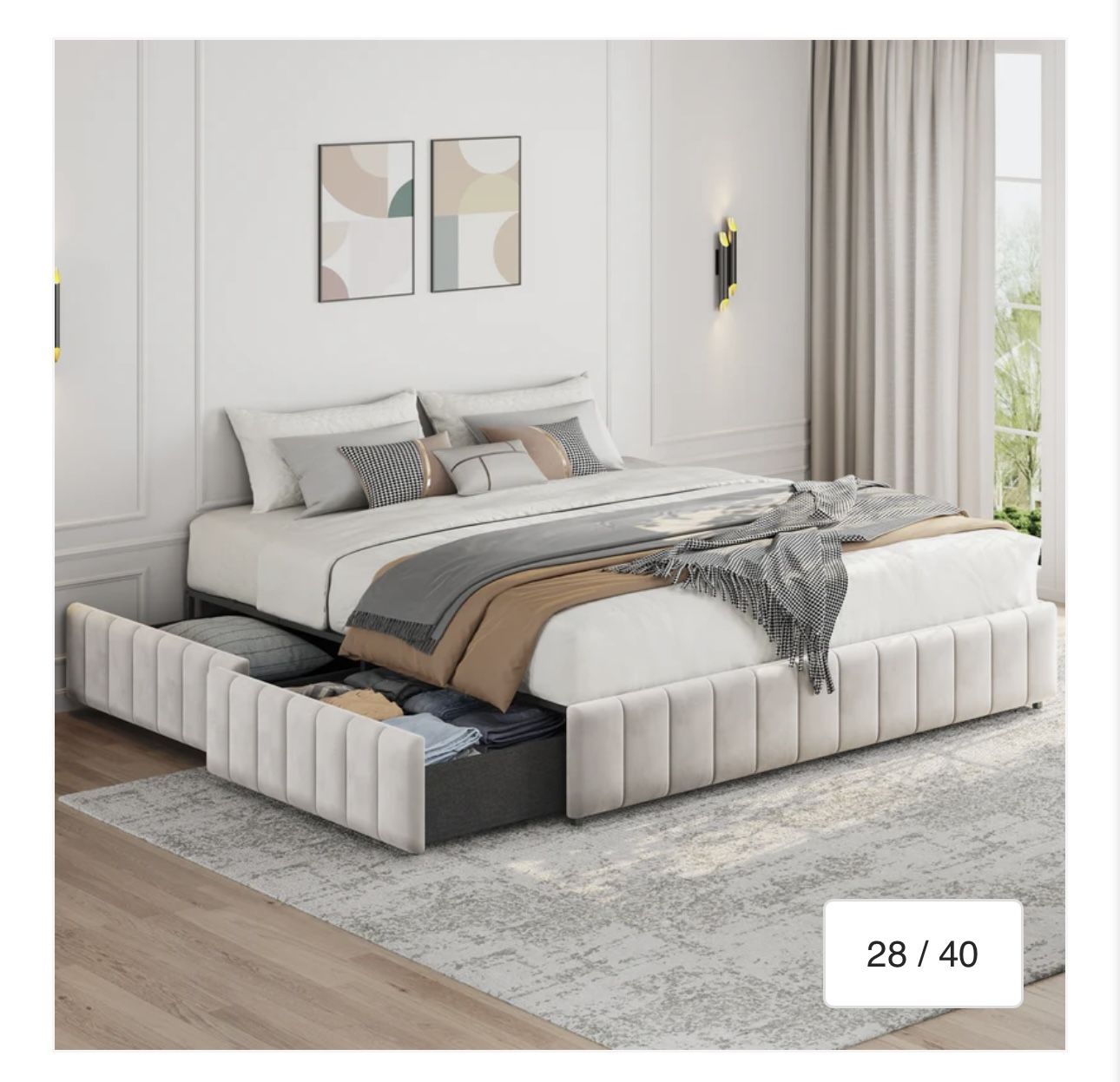 King Sized Upholstered Bed Frame