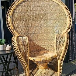 Vintage Rattan Peacock Chair 60's-70's Adult size EUC Accepting Offers