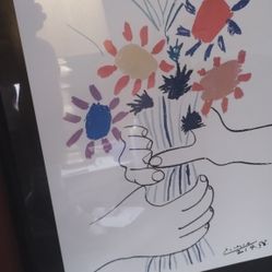 Pablo Picasso, 2 14 58 Bouquet De Paix Picture Glass And Frame, Printed In USA, 2003 By Artbeats, New York 74014