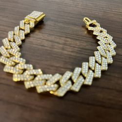 Iced Out  Diamond Gold Bracelet 
