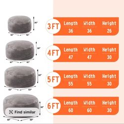 6ft Memory Foam "bean bag" Chair