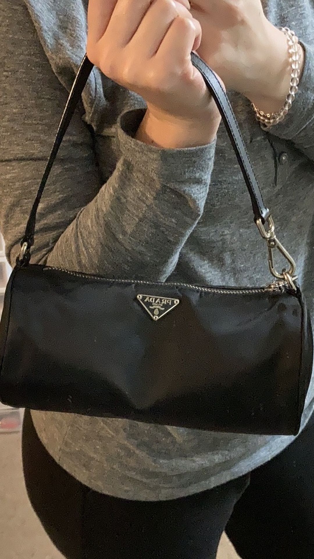 Prada Nylon Mini Barrel Bag