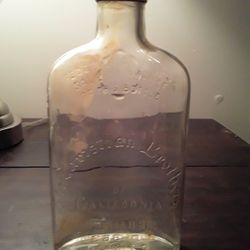 Vintage 1949 THE CHRISTIAN BROTHERS of CALIFORNIA 1/2 PINT Clear Embossed Prohibition Bottle