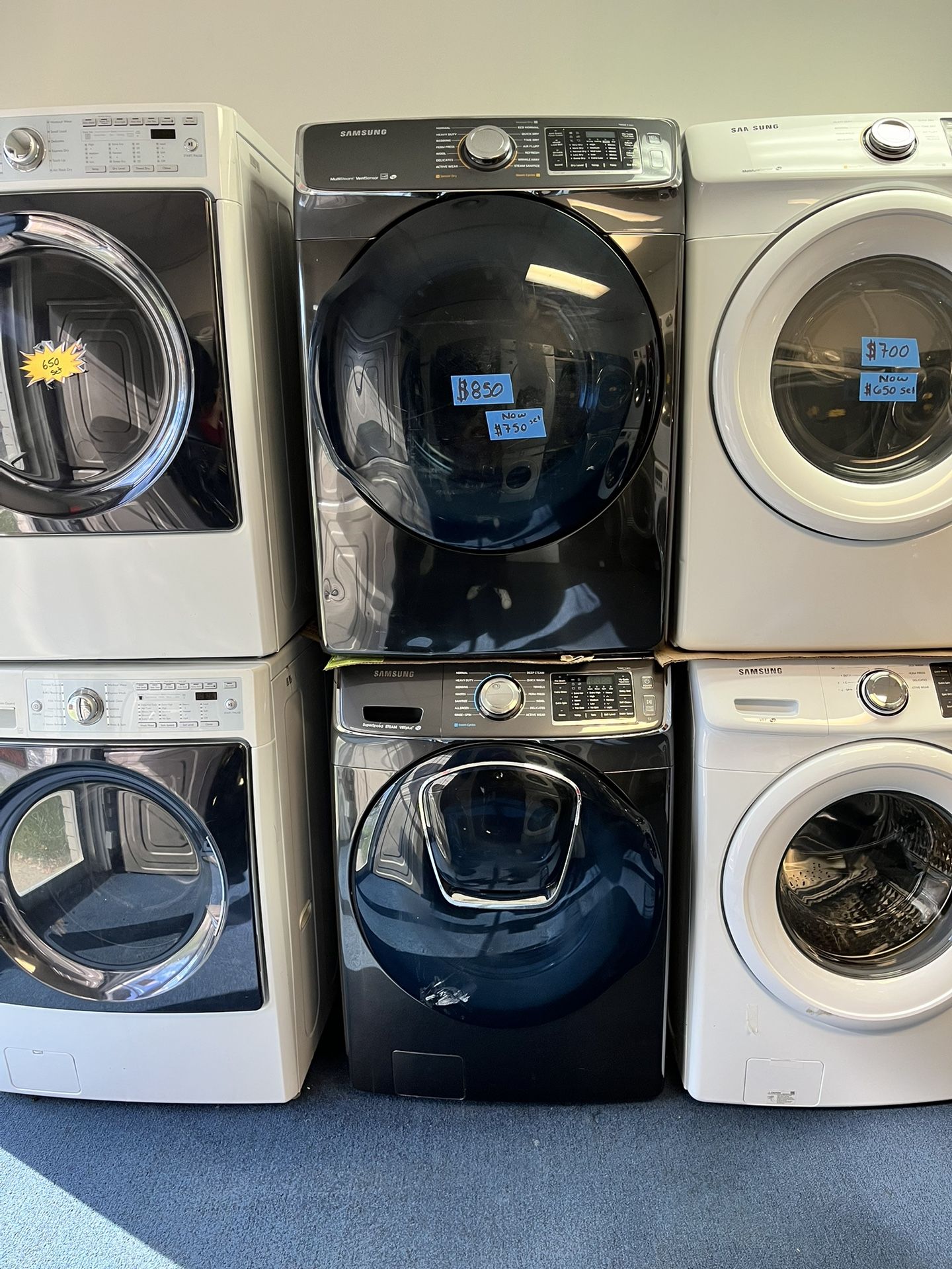 Samsung Electric Front Load Washer & Dryer In Brushed Black